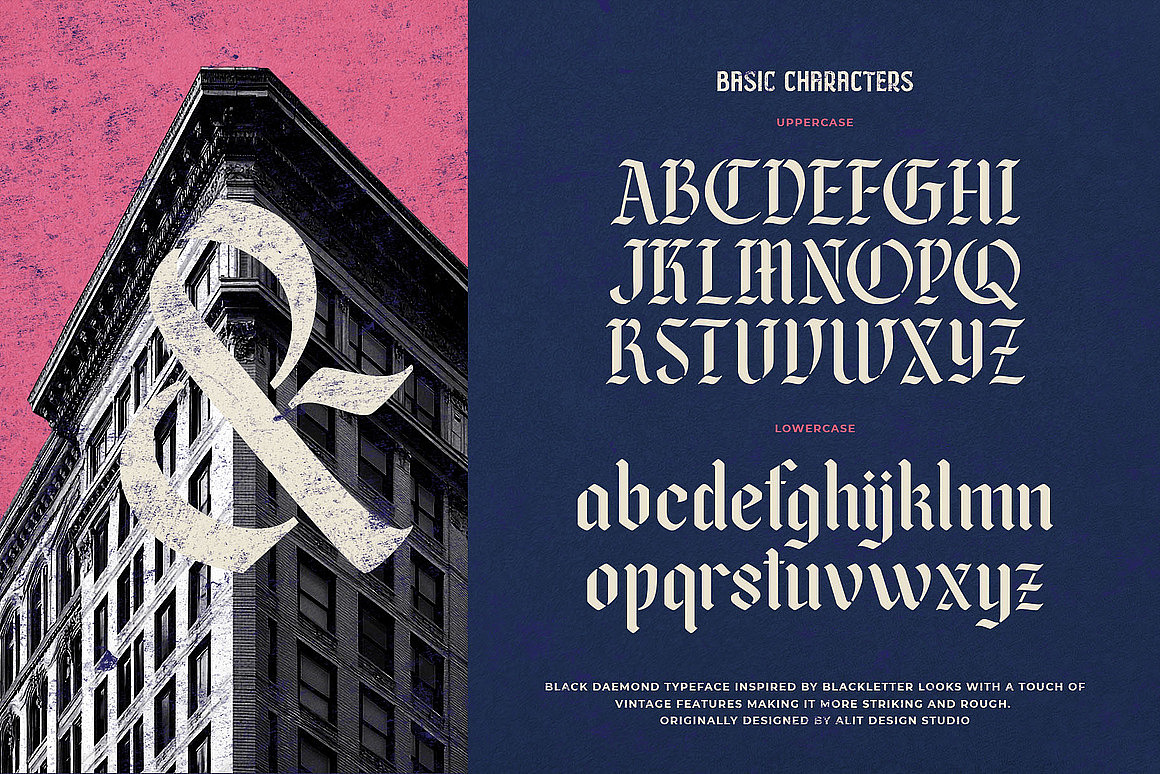 潮流复古叛逆哥特海报封面标题纹身刺青艺术英文字体