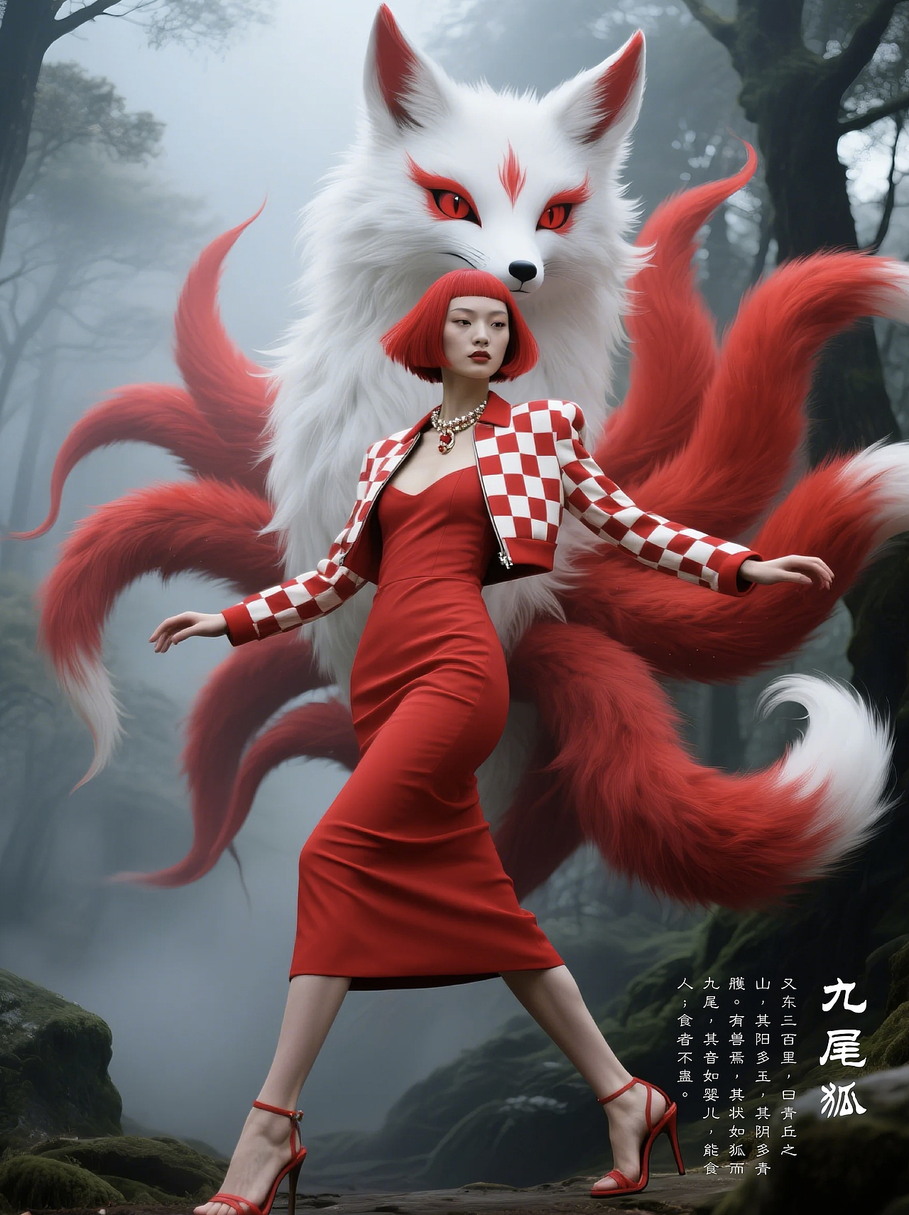 时尚山海-九尾狐（图ZMzg5Mjk5NDk2） - AI作品 - 站酷设计师无有视觉原创素材 - 站酷ZCOOL