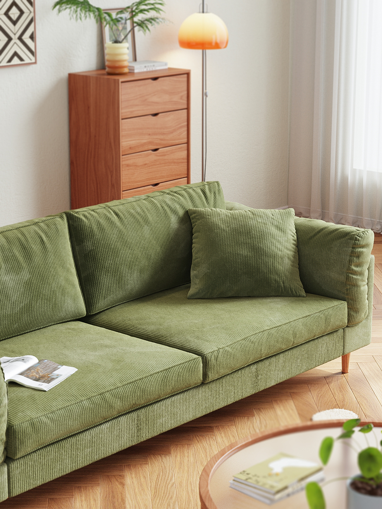 绿色灯芯绒沙发渲染（图ZMzg5MzAxNDY0） - 产品 - 站酷设计师Z88573124原创素材 - 站酷ZCOOL