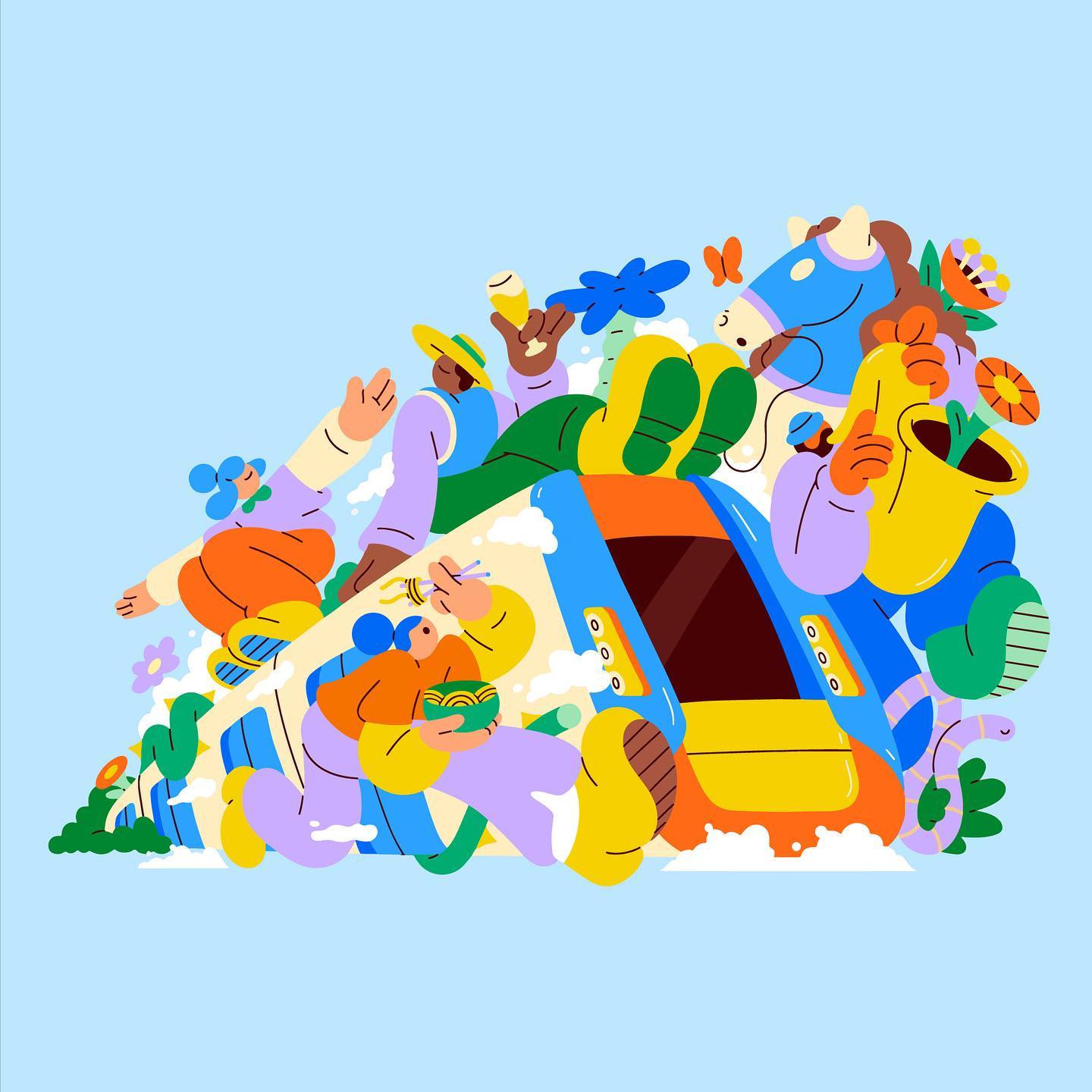 溢出画面的chill气息 - 美国插画家Spencer Gabor的插画作品｜365天的好设计NO.75（图ZMTUwNjk5MzI=） - 观点 - 站酷设计师站酷资讯原创素材 - 站酷ZCOOL