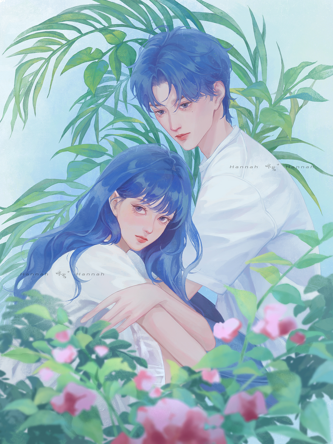 一眼心动💫情侣插画（图ZMzg5MzEwODIw） - 商业插画 - 站酷设计师Hannah咪酱原创素材 - 站酷ZCOOL