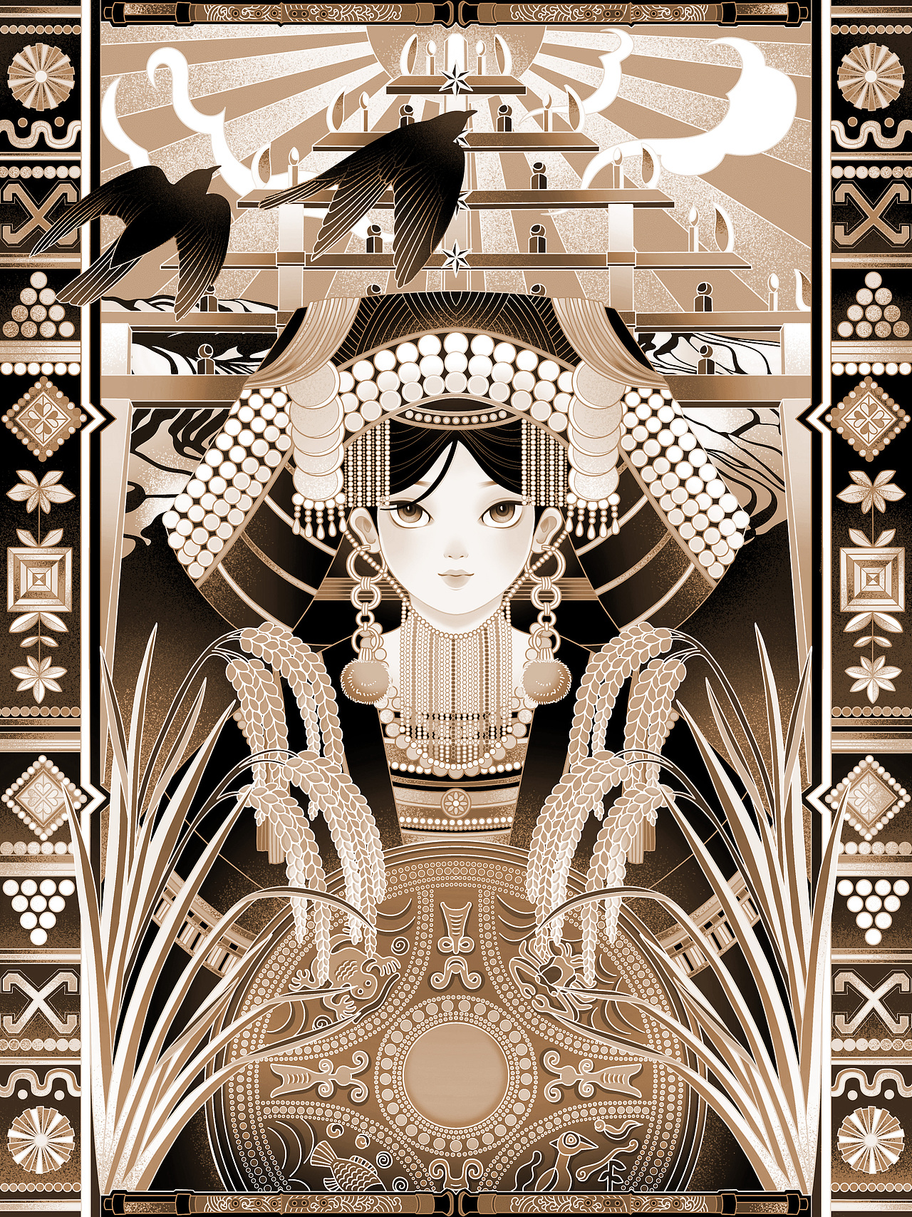 万象织梦 · 以她之名 | 民族系列人物插画（二）（图ZMzg5MzEzMDg4） - 商业插画 - 站酷设计师monnea原创素材 - 站酷ZCOOL
