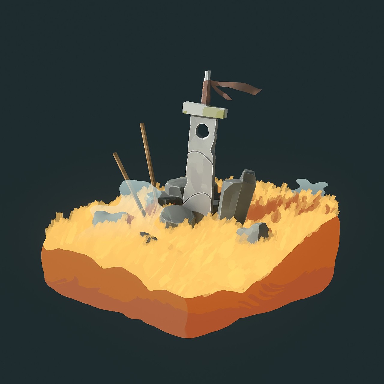 石剑-blender风格化场景（图ZMzg5MzUzNjQw） - 动画/影视 - 站酷设计师且愚爱摸鱼原创素材 - 站酷ZCOOL