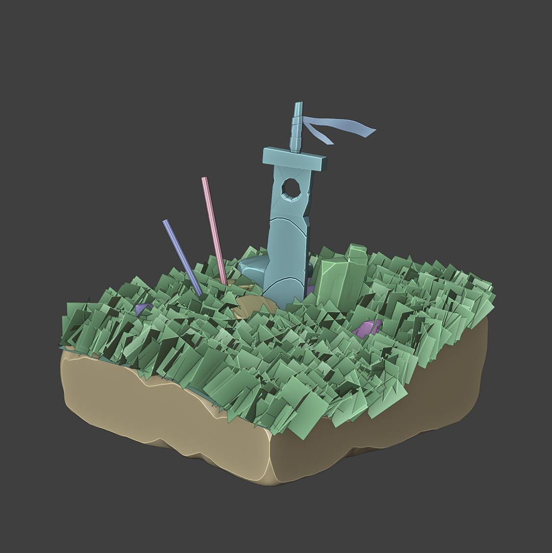 石剑-blender风格化场景（图ZMzg5MzUzNjQ0） - 动画/影视 - 站酷设计师且愚爱摸鱼原创素材 - 站酷ZCOOL