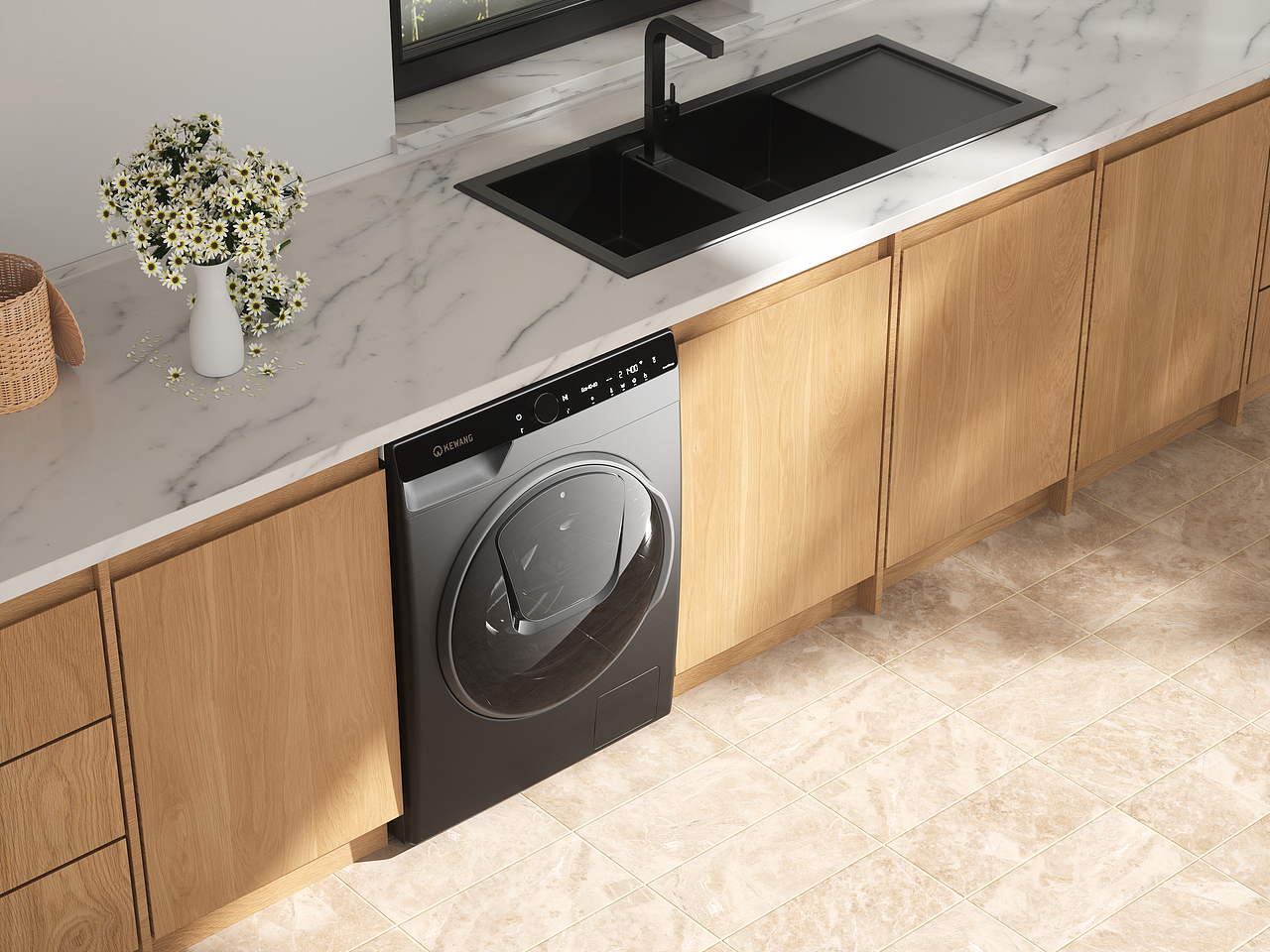 洗衣机场景渲染AIGC