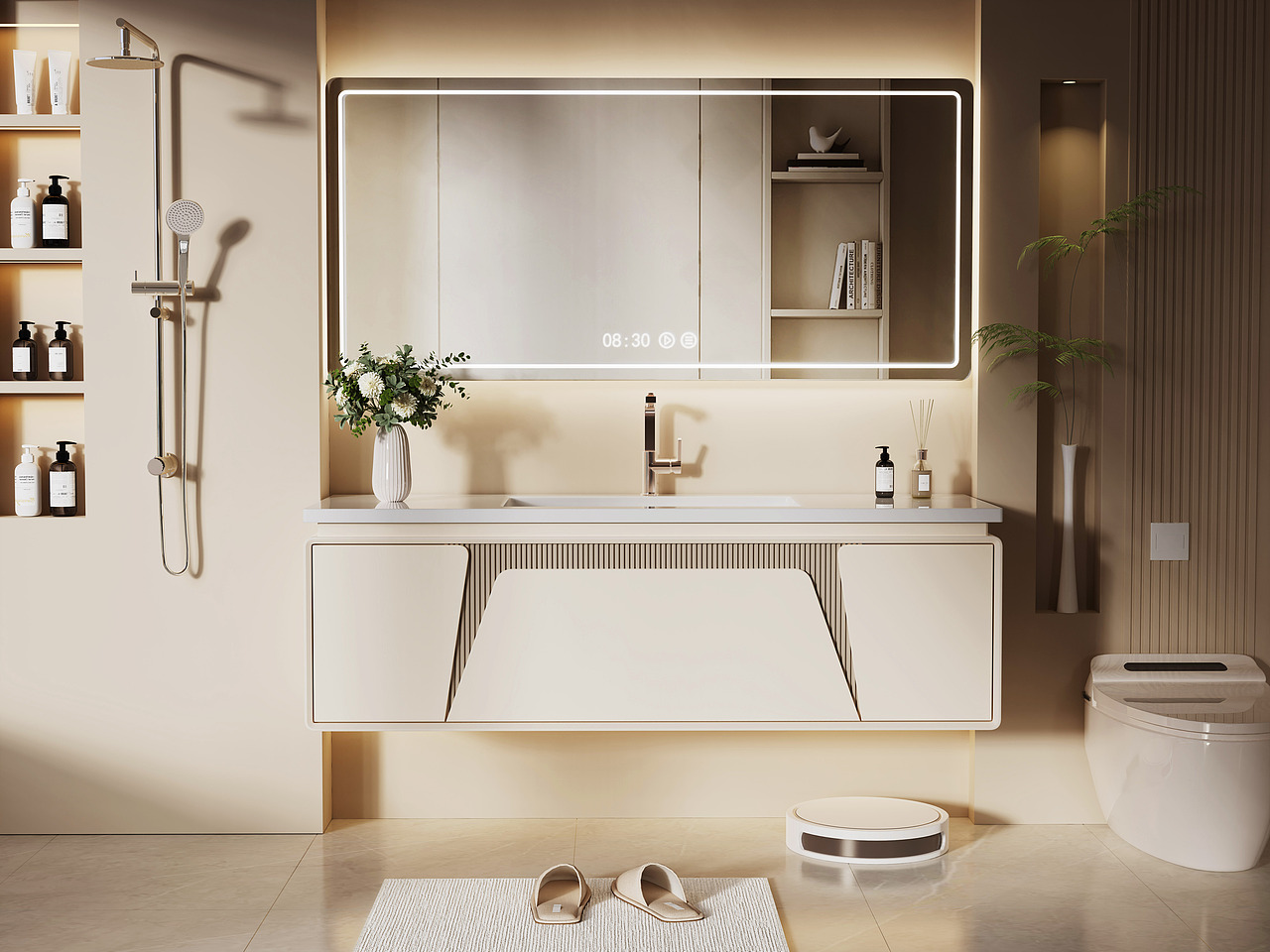 第五十六期keyshot室内浴室场景源文件ks镜柜浴室场景