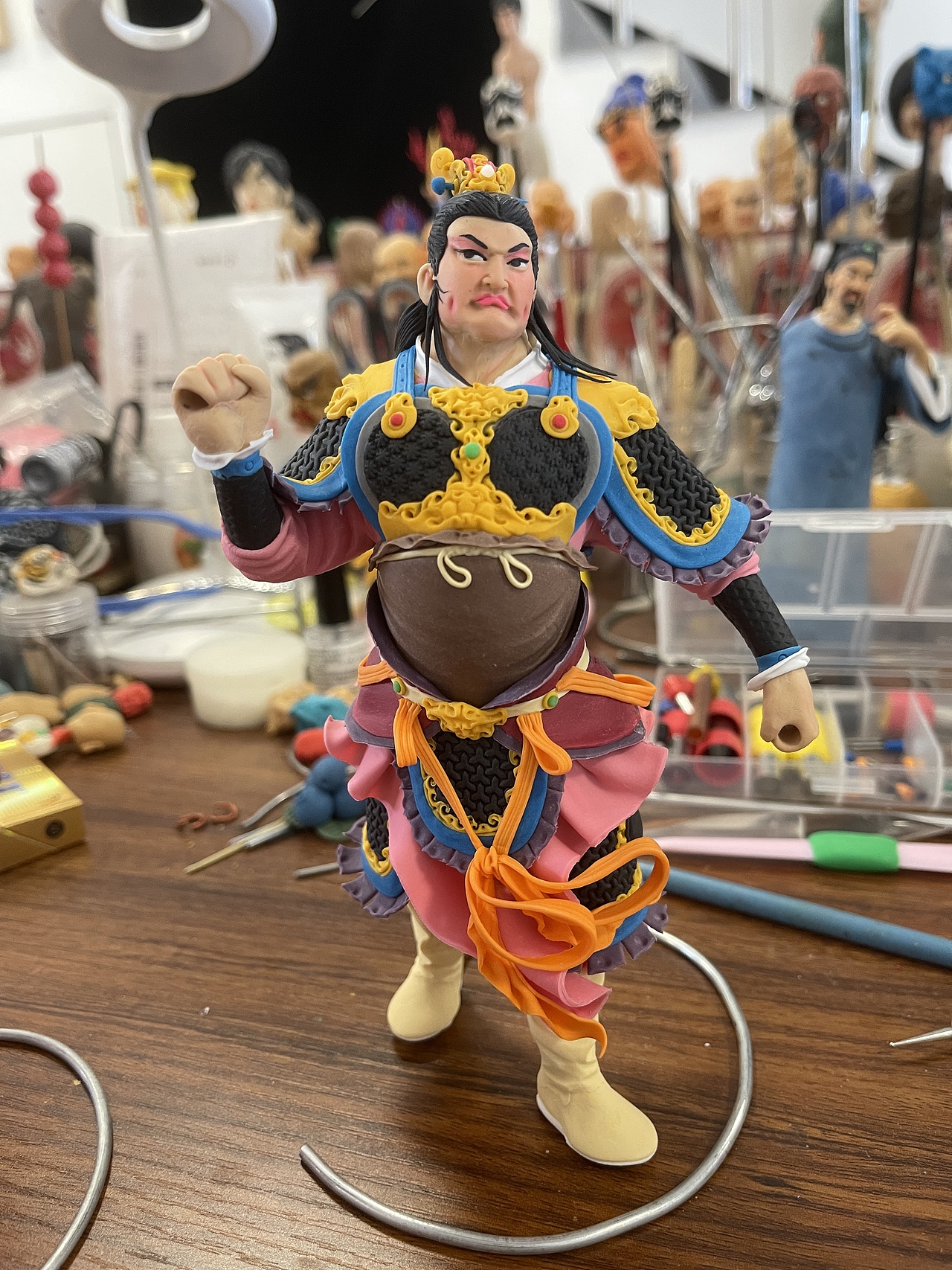 康健面塑《隋唐猛将》