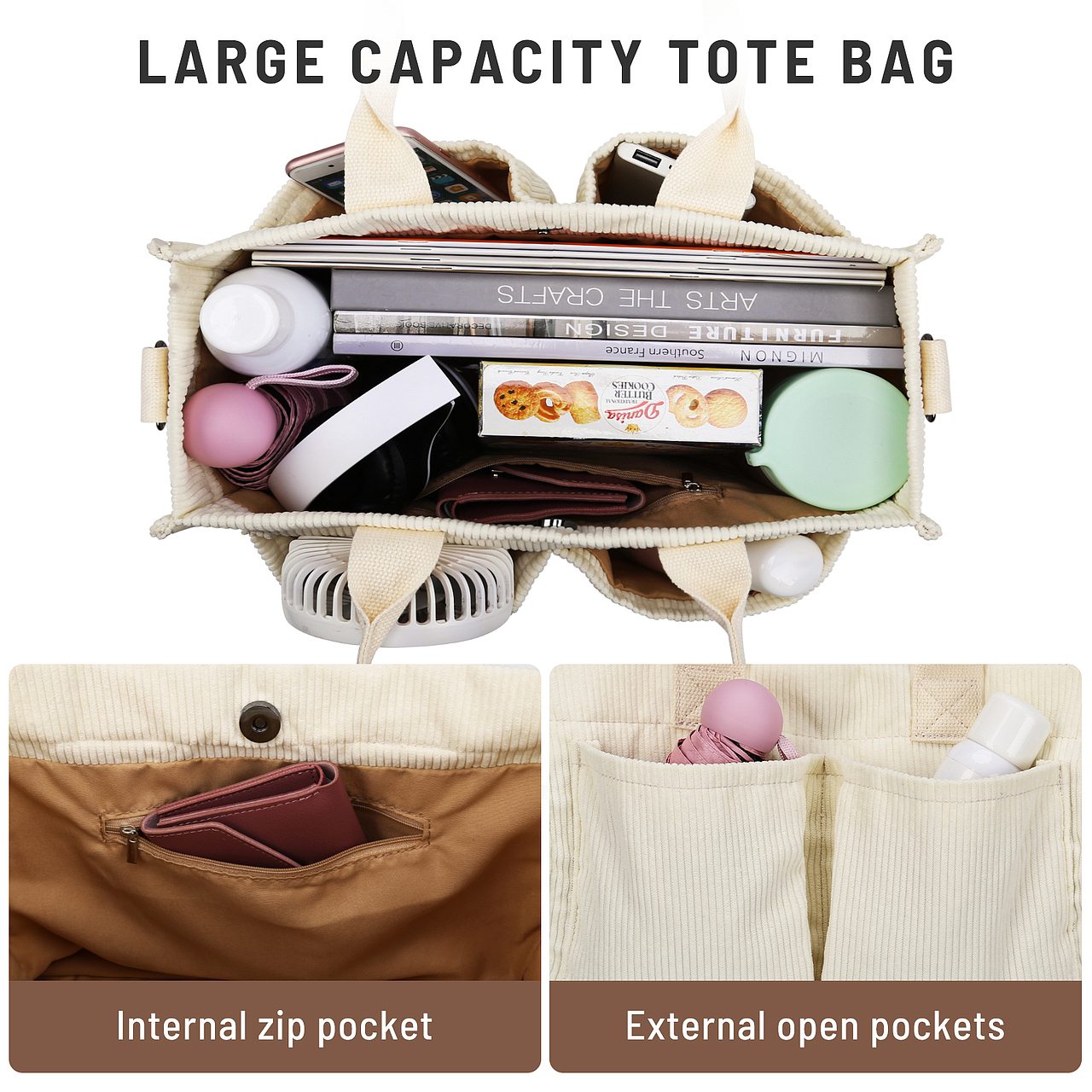 手提灯芯绒简约斜挎包