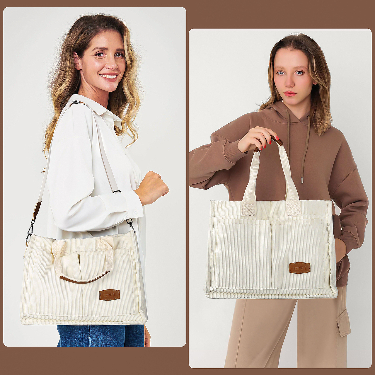 手提灯芯绒简约斜挎包