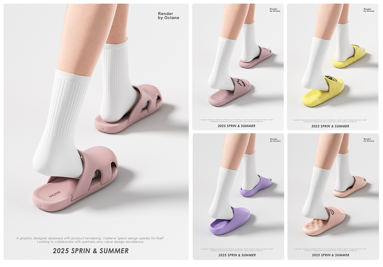 拖鞋上脚图渲染（图ZMzg5Mzg0MDA0） - 产品 - 站酷设计师a_No原创素材 - 站酷ZCOOL