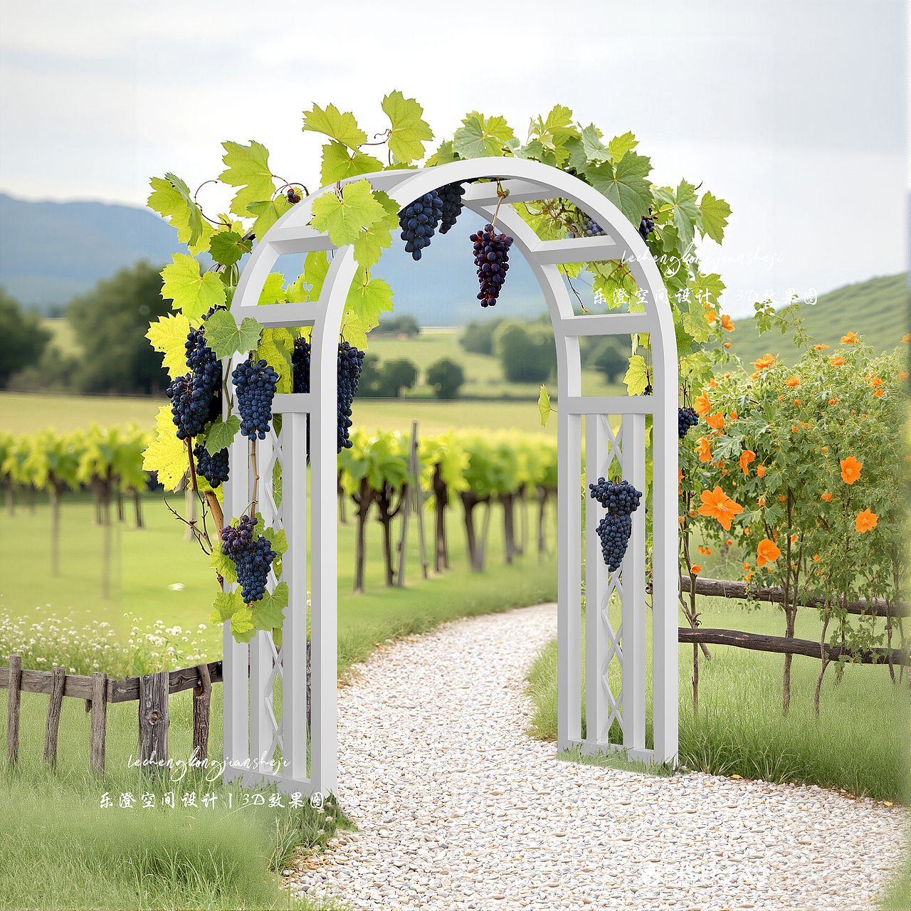春日上新-拱门花架渲染