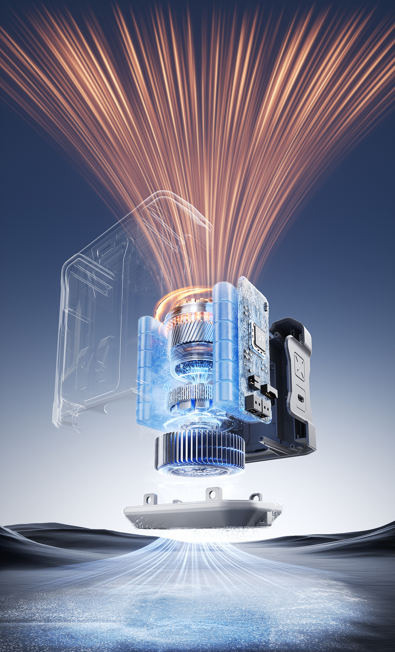 挂腰风扇-倍量单品渲染（图ZMzg5NDEzNDI0） - 产品 - 站酷设计师欲买桂花同载酒丶原创素材 - 站酷ZCOOL