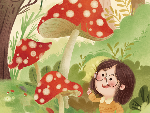 林子里的蘑菇｜原创插画 