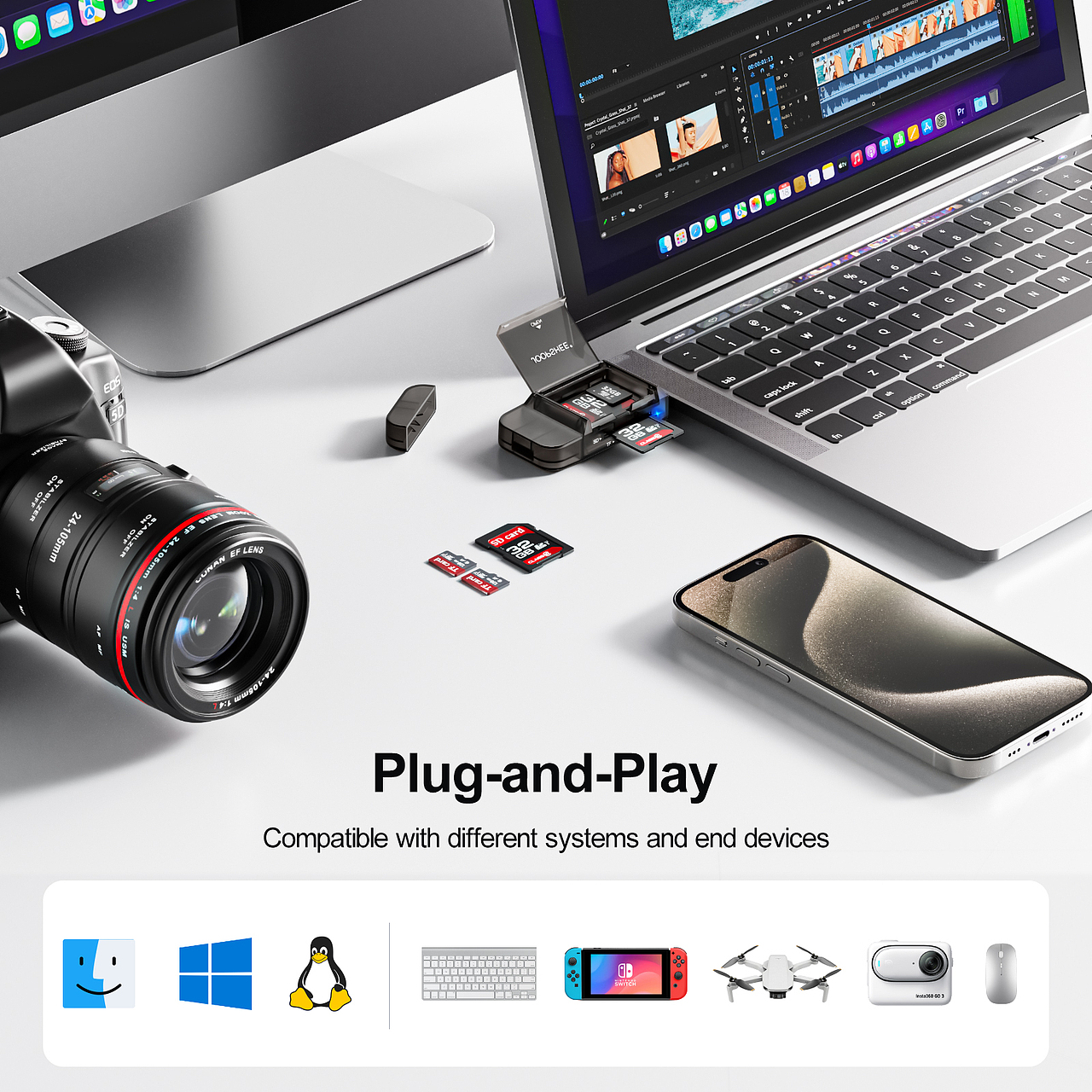 多功能读卡器 渲染制作