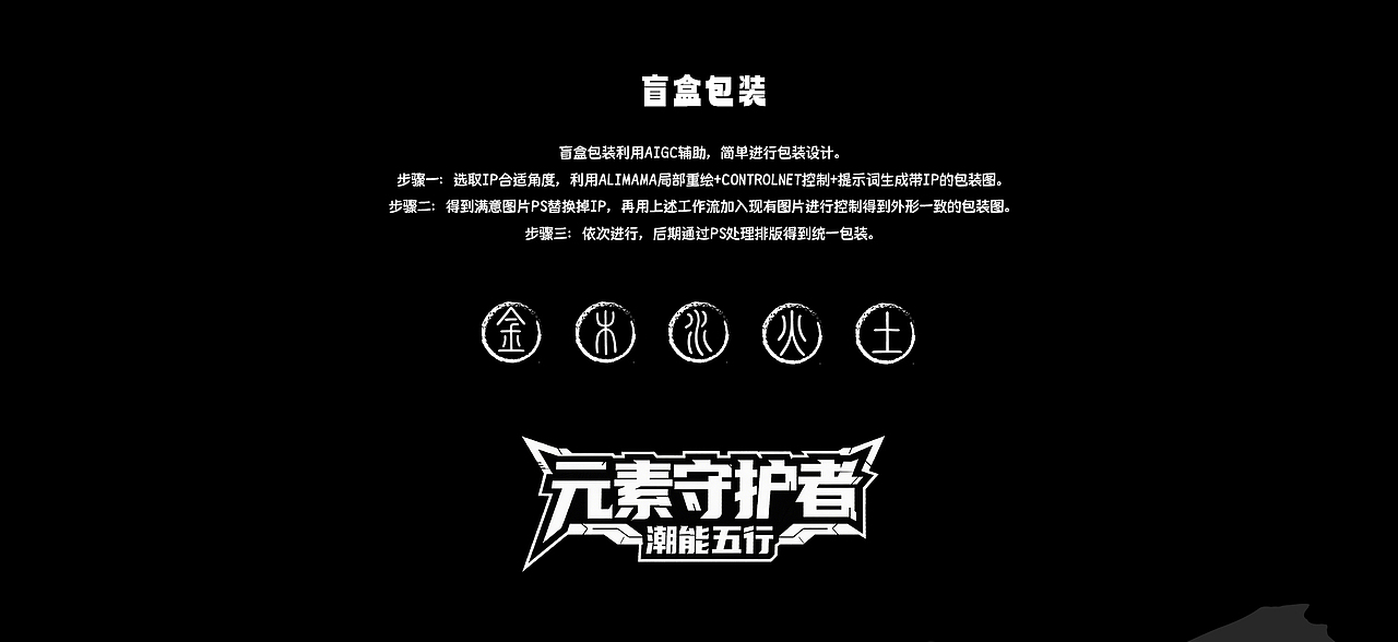 【潮能五行】系列-AIGC原创IP设(角色 包装 场景)