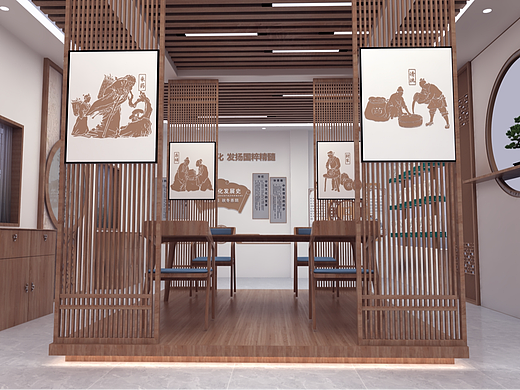 中医展馆展示设计3D效果图