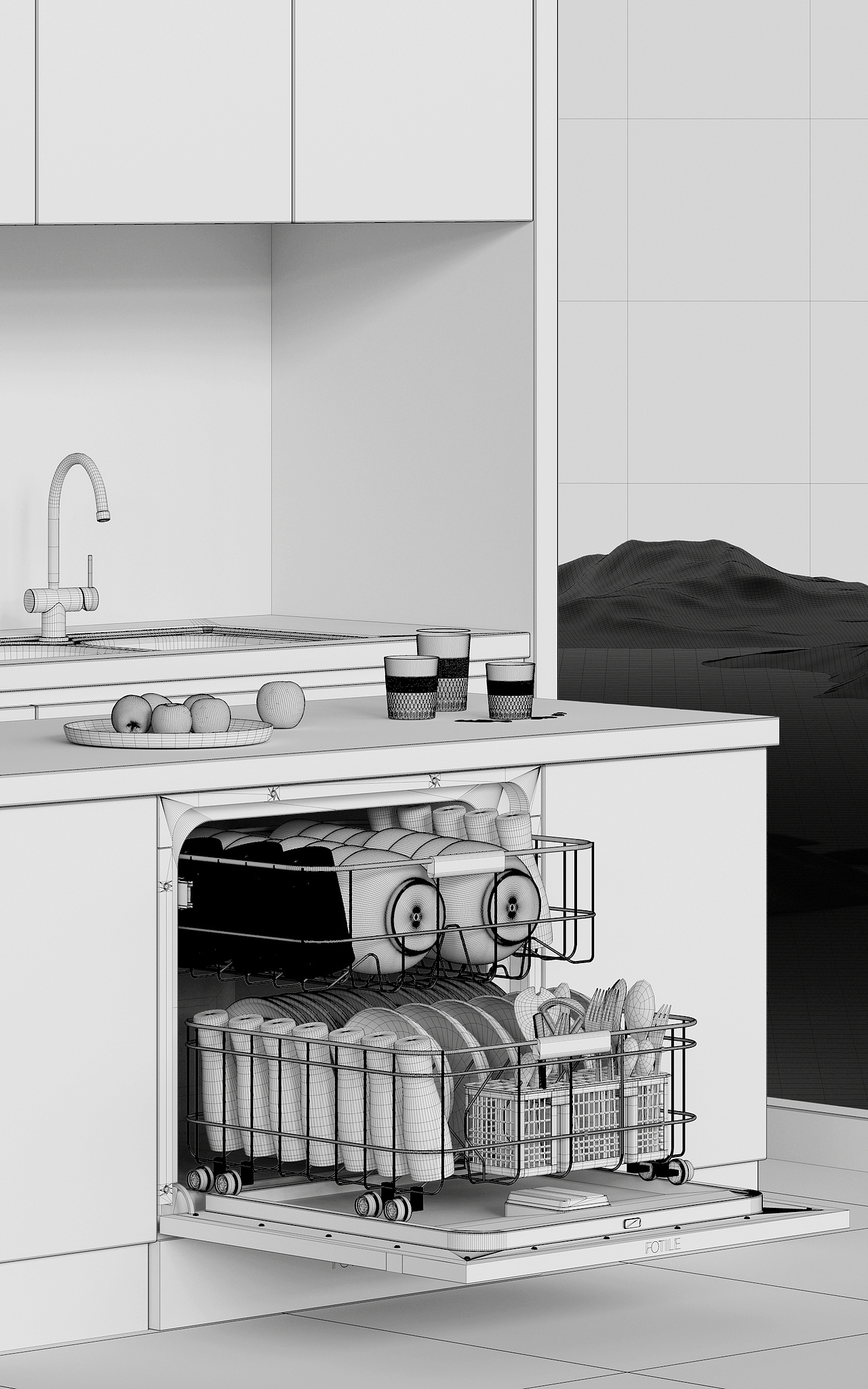 4、线稿白膜结合