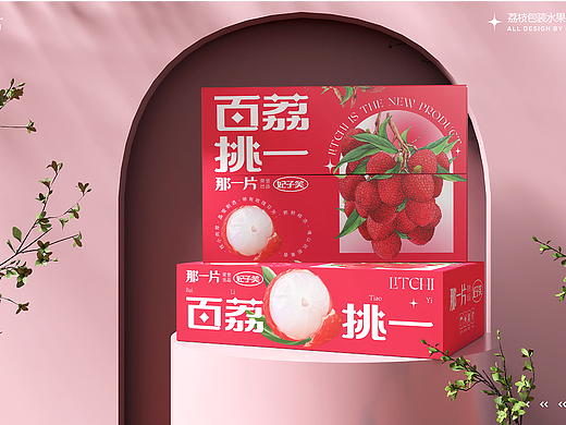 原创水果插画荔枝包装设计