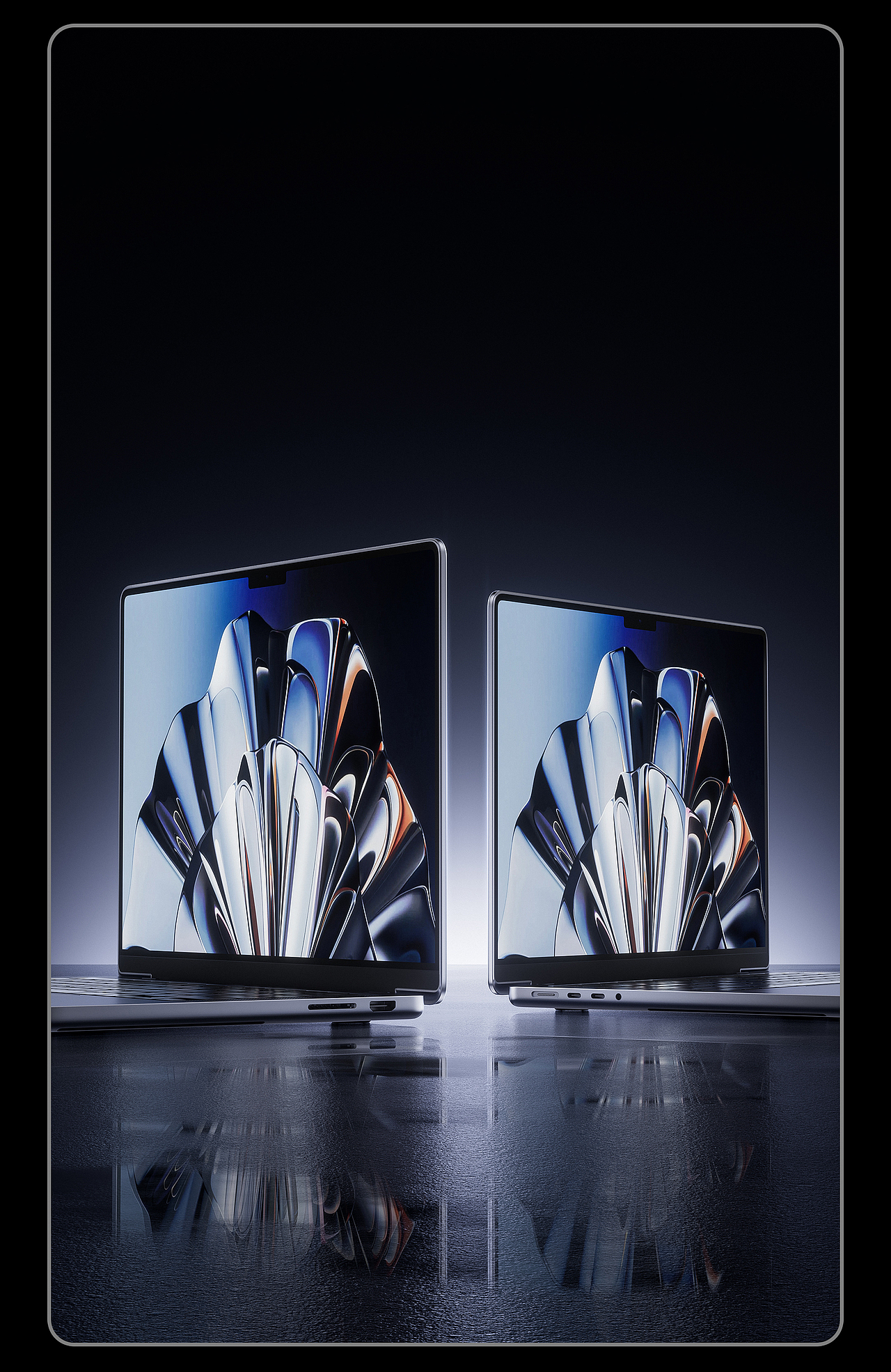 暗色系笔记本电脑渲染