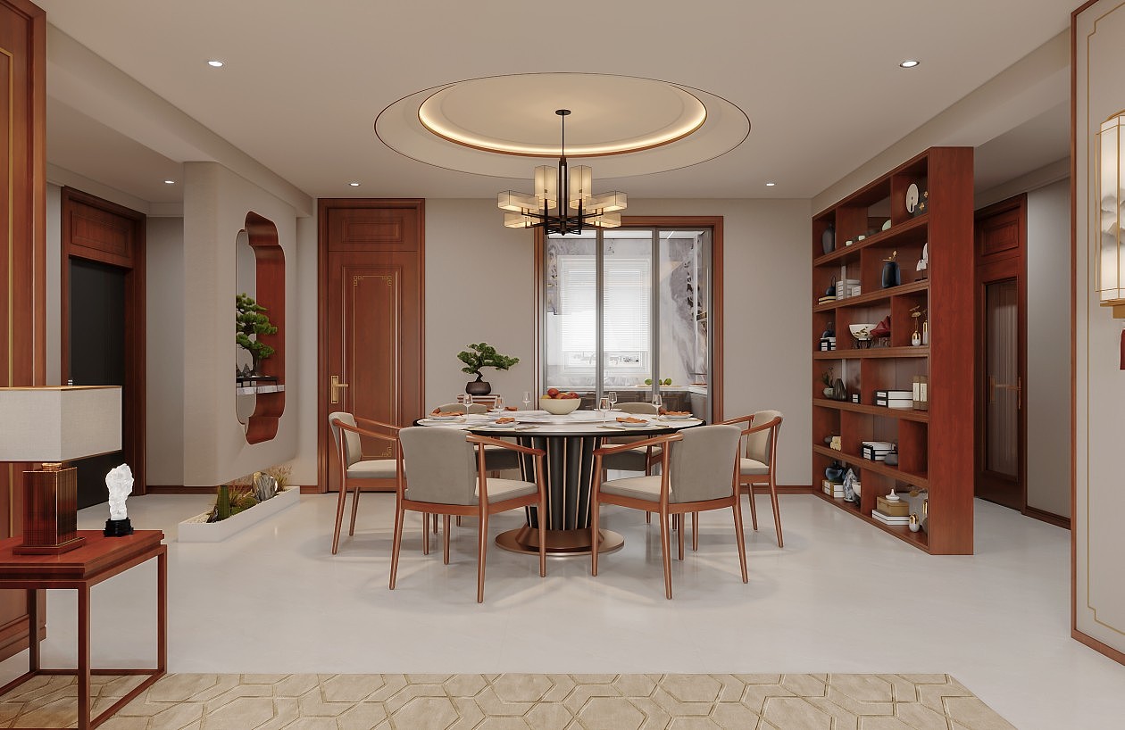 新中式客餐厅效果表现