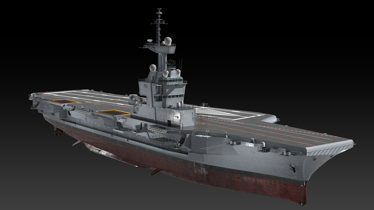 【Blender建模】戴高乐号核动力航空母舰