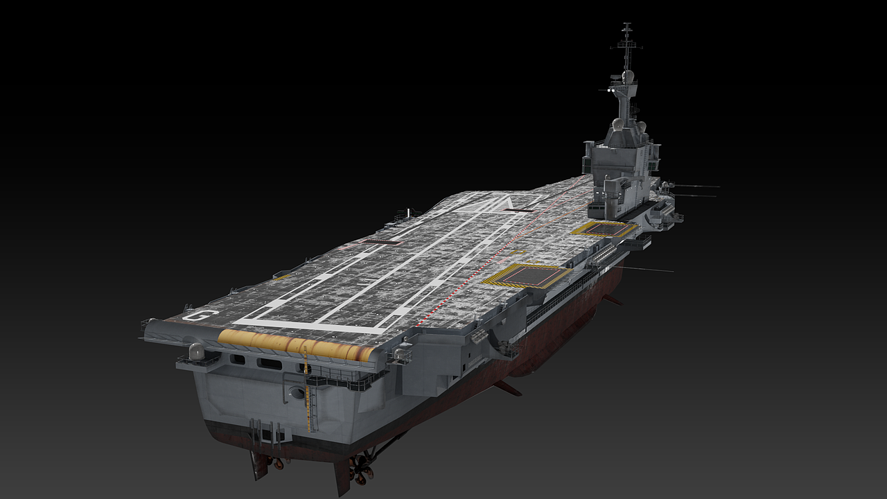 【Blender建模】戴高乐号核动力航空母舰