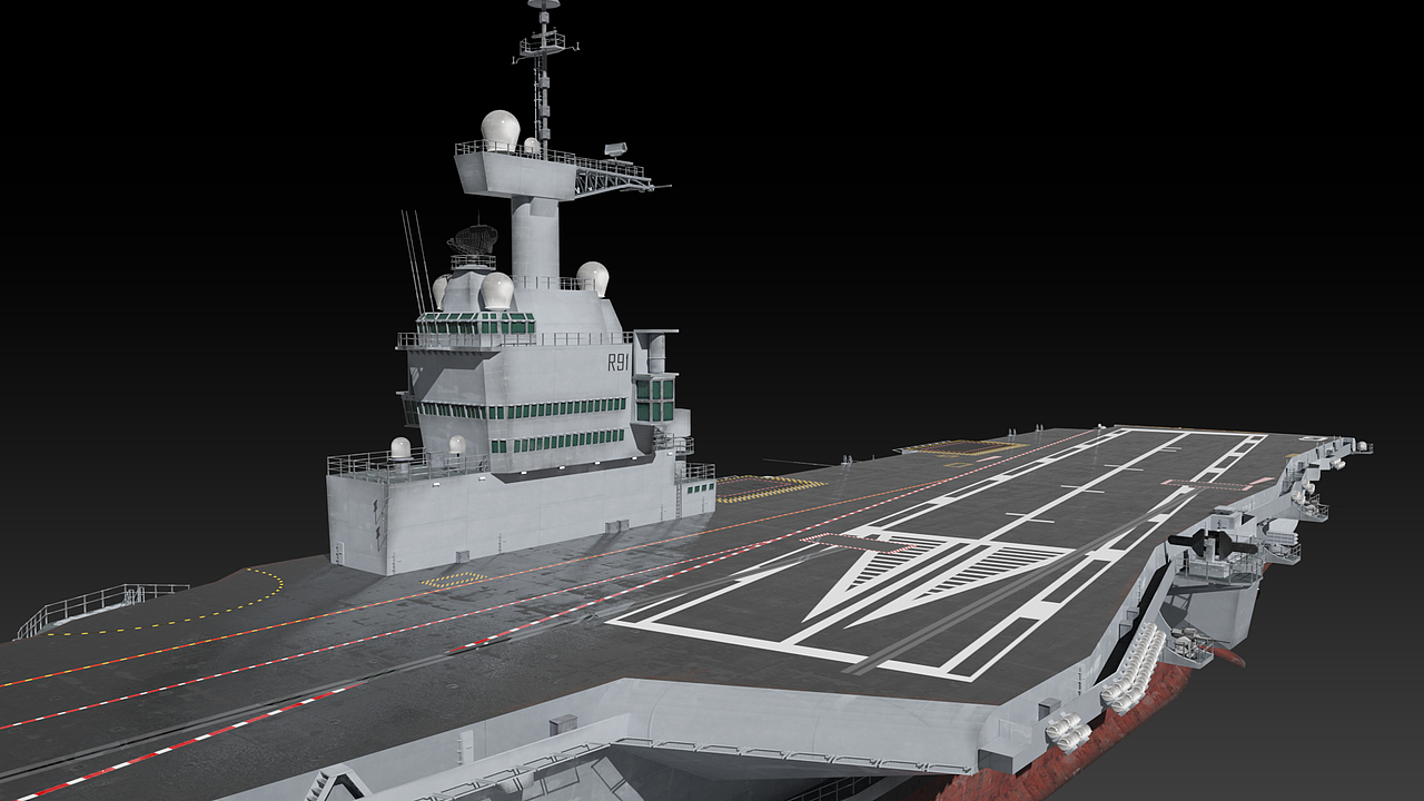 【Blender建模】戴高乐号核动力航空母舰