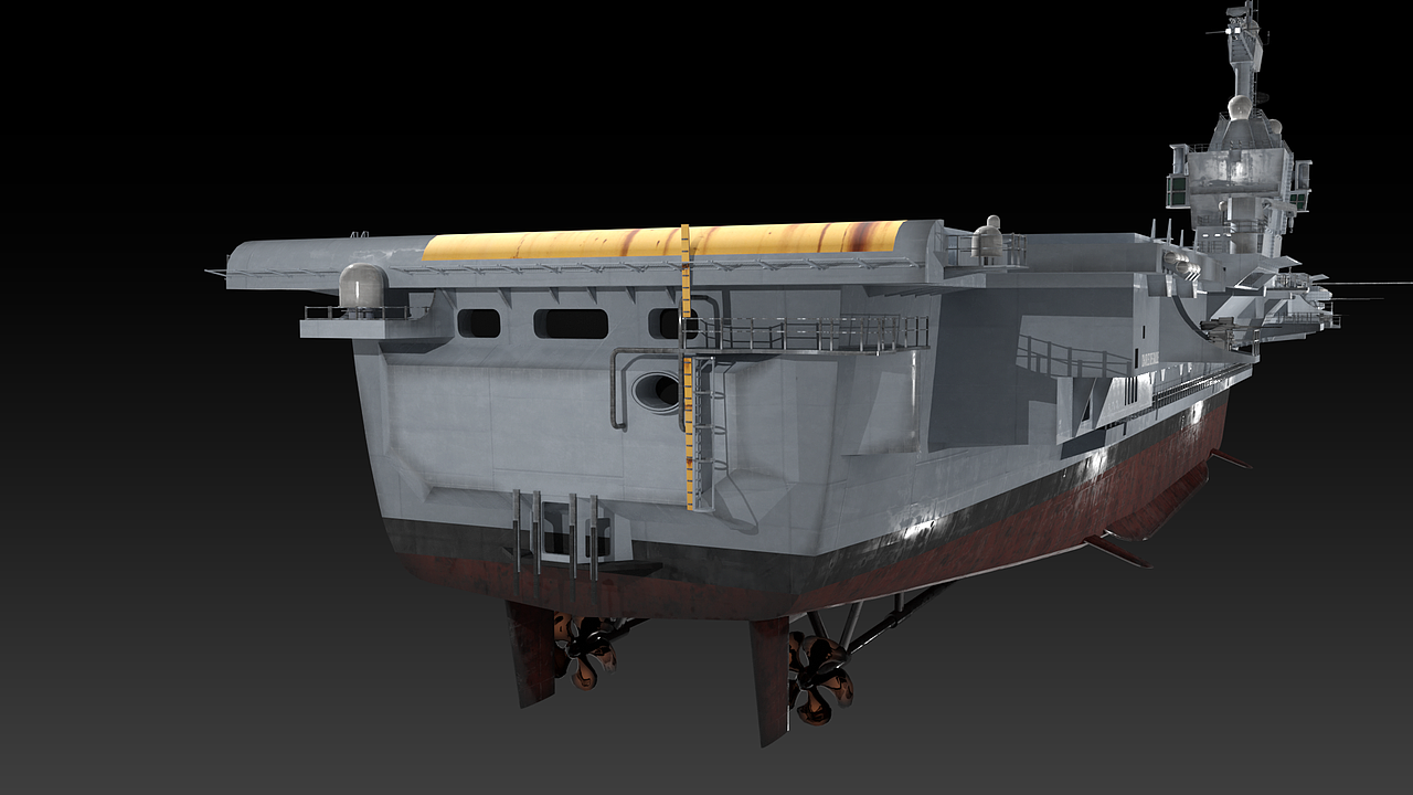 【Blender建模】戴高乐号核动力航空母舰