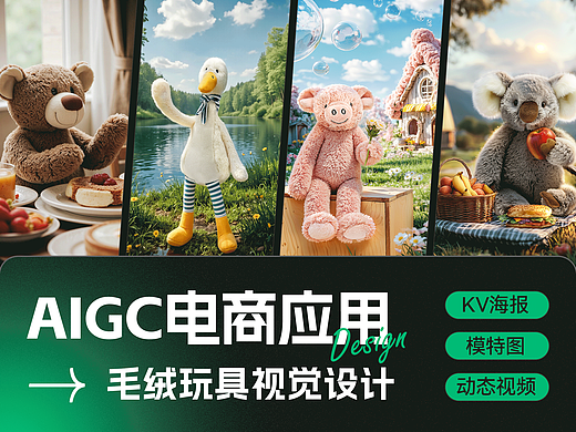 AIGC电商应用-毛绒玩具视觉设计