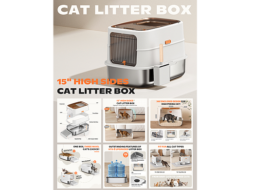 猫砂盆渲染设计