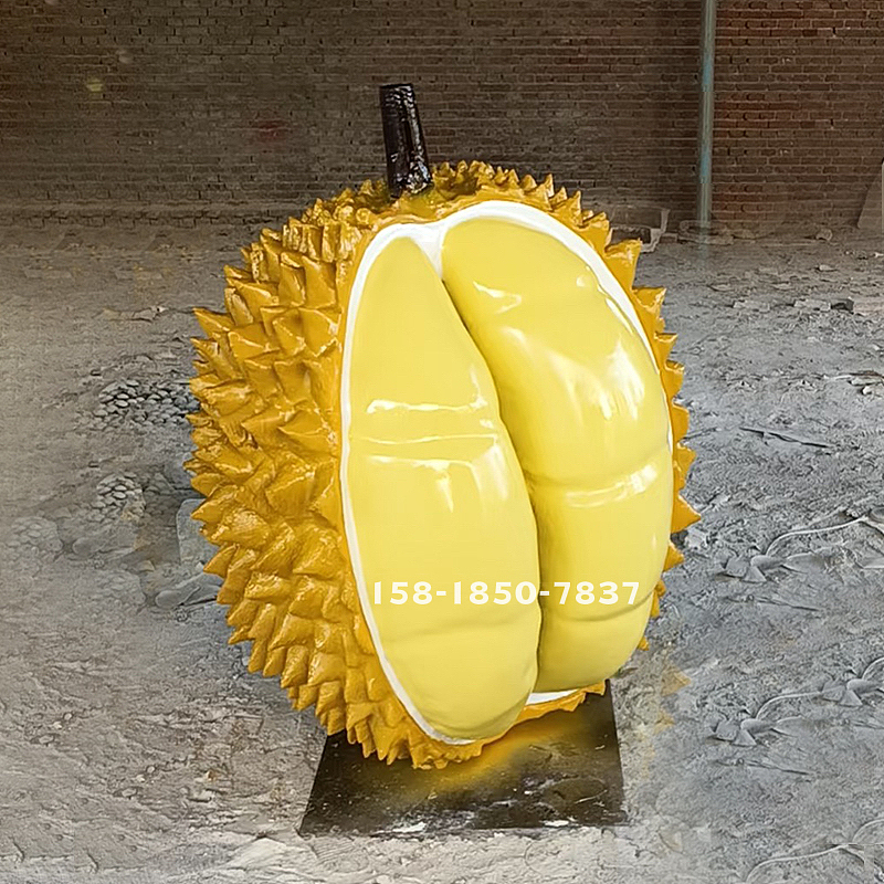 户外大型仿真玻璃钢榴莲雕塑玻璃纤维水果道具摆件
