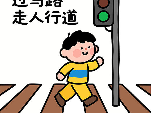 过马路（个人主页-ZNzE4MDA2NzI=） - 商业插画 - 站酷设计师Z775355091原创素材 - 站酷ZCOOL