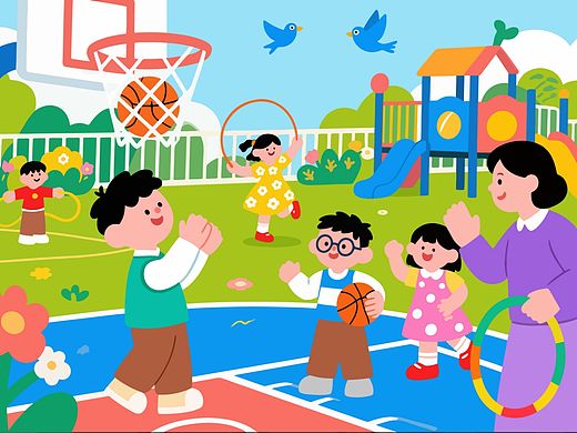 快乐童年（个人主页-ZNzE4MDA2NzY=） - 商业插画 - 站酷设计师Z775355091原创素材 - 站酷ZCOOL