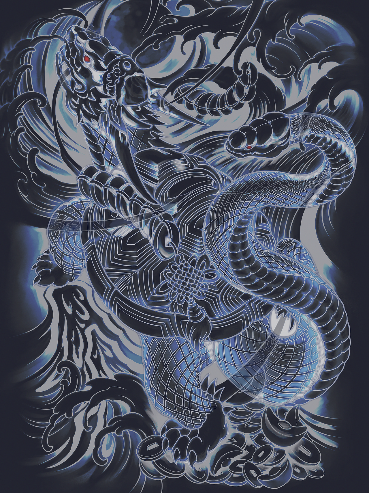 《灵龟蛇尾》（图ZMzg5NTM0NjAw） - 休闲/流行服饰 - 站酷设计师跳跃的菠菜Pai原创素材 - 站酷ZCOOL