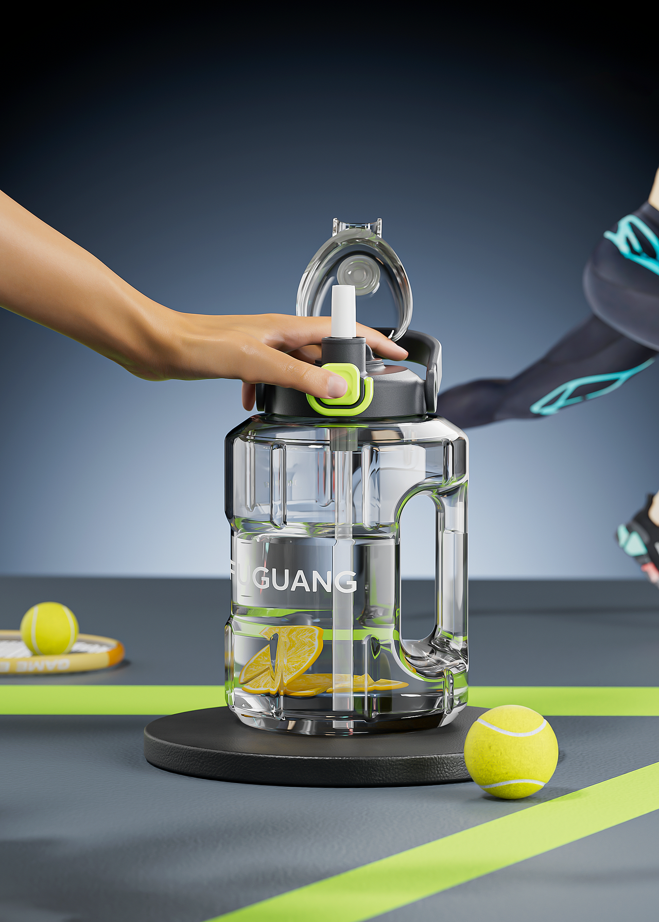 工作节选，富光吨吨桶渲染（塑料水杯）（图ZMzg5NTQwMzAw） - 产品 - 站酷设计师消逝谁的年华原创素材 - 站酷ZCOOL