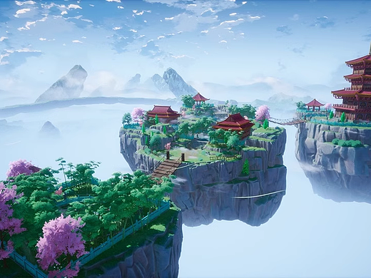 仙侠浮岛场景Unity3d游戏代做