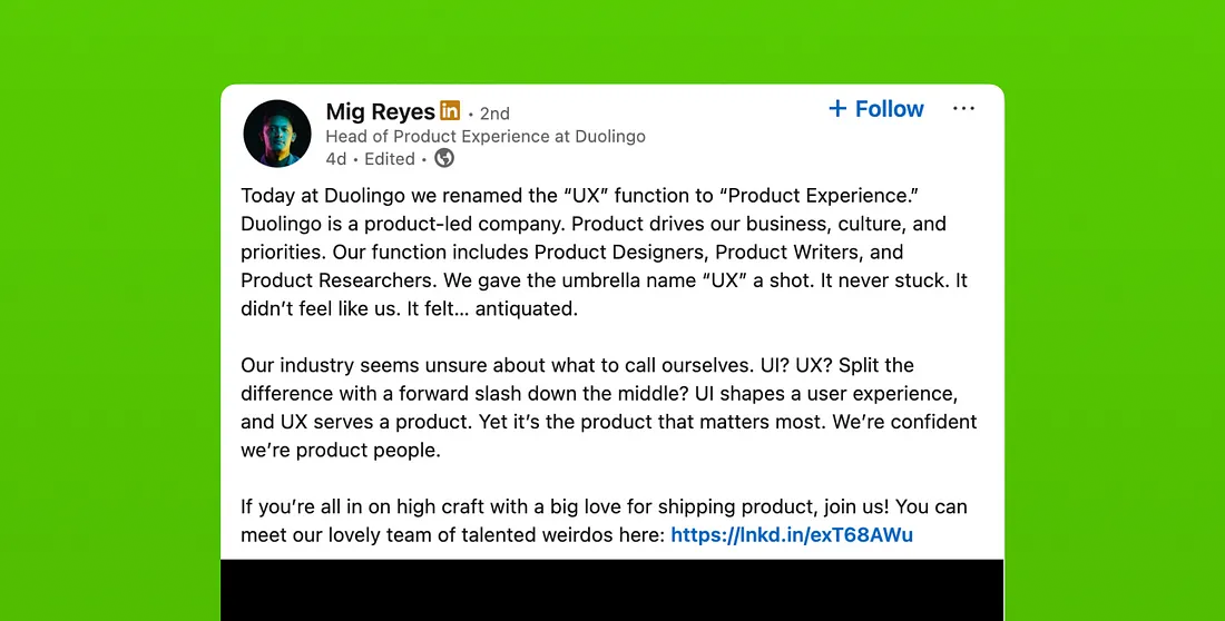 Duolingo率先更名，PX 取代UX，设计行业进入新范式？