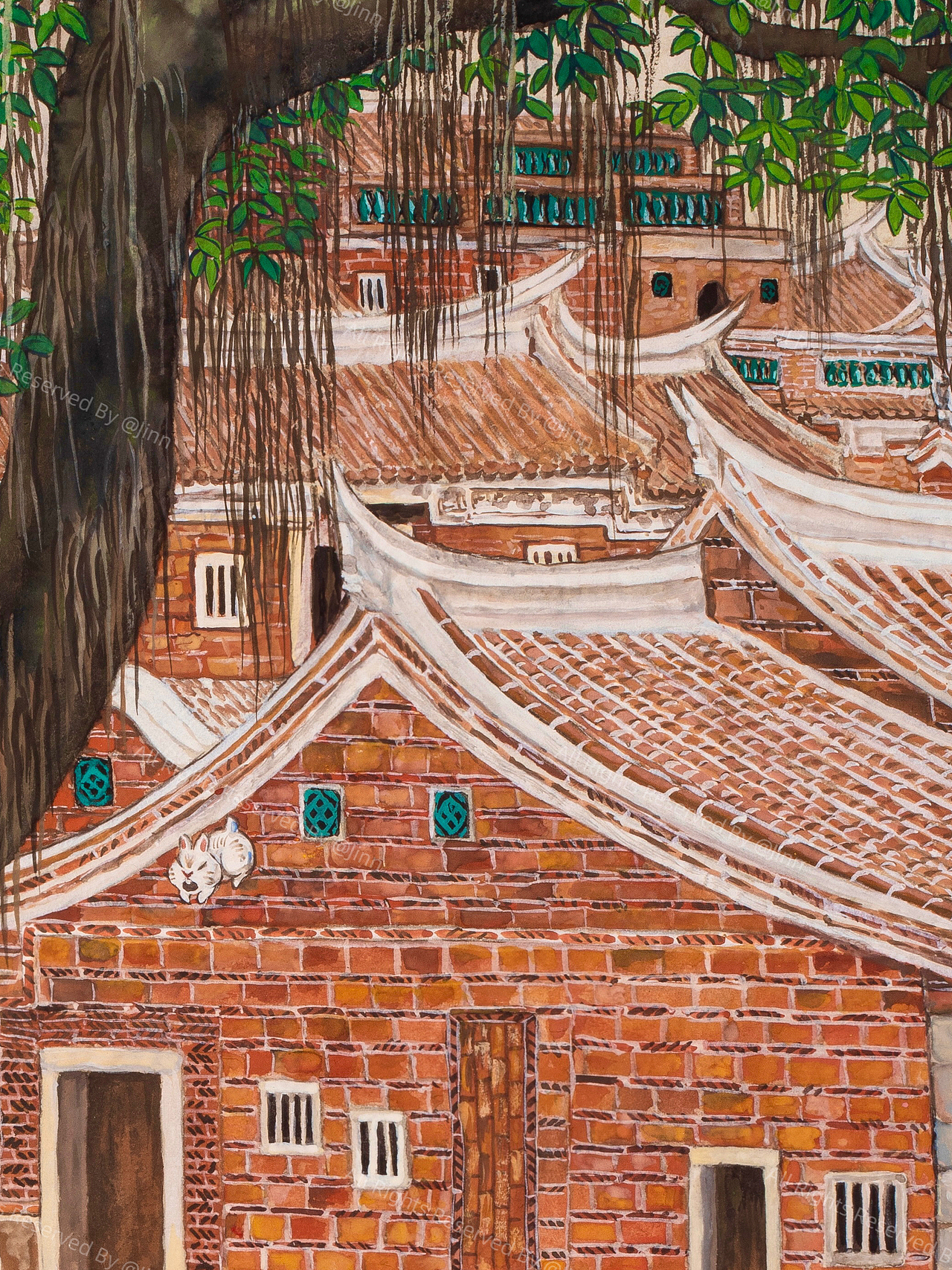 《習遊記·簪花圍》（图ZMzg5NjEzNjY4） - 艺术插画 - 站酷设计师程靖Jinn原创素材 - 站酷ZCOOL