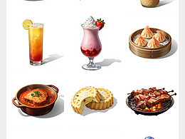 游戏AI研究所-写实食物类图标LORA