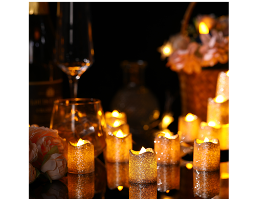 闪粉波浪口蜡烛灯