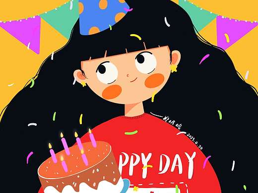 生日快樂(lè)姑娘??（個(gè)人主頁(yè)-ZNzE4MTA0OTY=） - 創(chuàng)作習(xí)作 - 站酷設(shè)計(jì)師丹哈哈哈哈原創(chuàng)素材 - 站酷ZCOOL