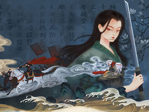 铁甲凝霜夜未央，青锋划破九秋光。