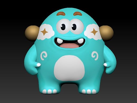做了个小蛋仔#zbrush建模，Maya建模。#I
