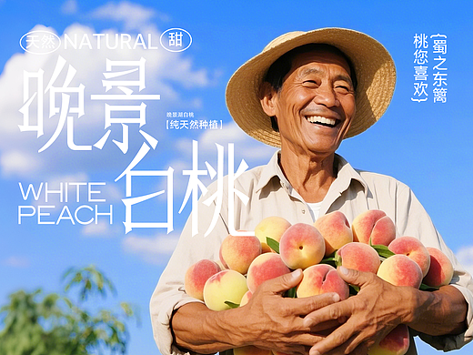 晚景湖白桃/农产品设计