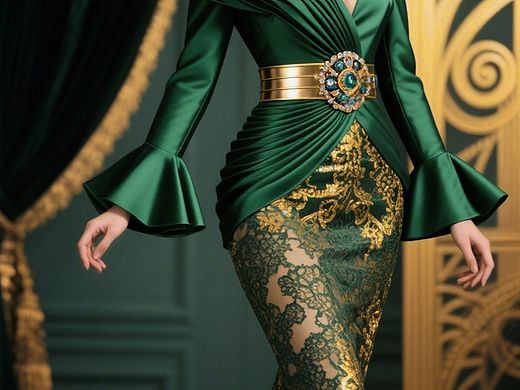 《翡翠之泪》女士晚宴套装设计