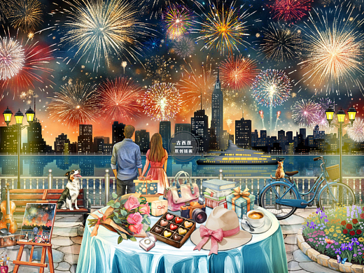 浪漫烟花拼图