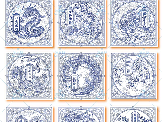 九大上古瑞兽降临版画风插画带你解锁祥瑞