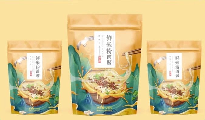 国潮风鲜米粉包装 