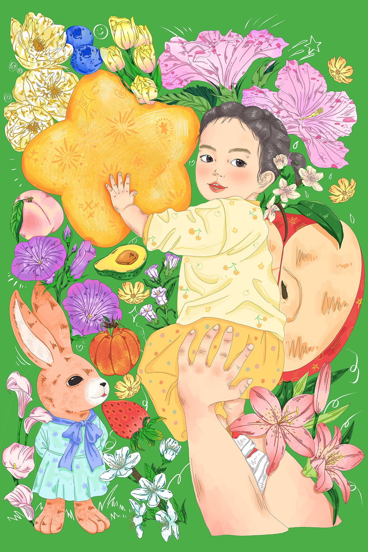 给女儿画了一张插画～