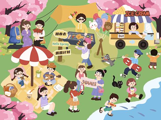 春（個人主頁-ZNzE4MTkyODg=） - 商業(yè)插畫 - 站酷設計師魚尾舟原創(chuàng)素材 - 站酷ZCOOL